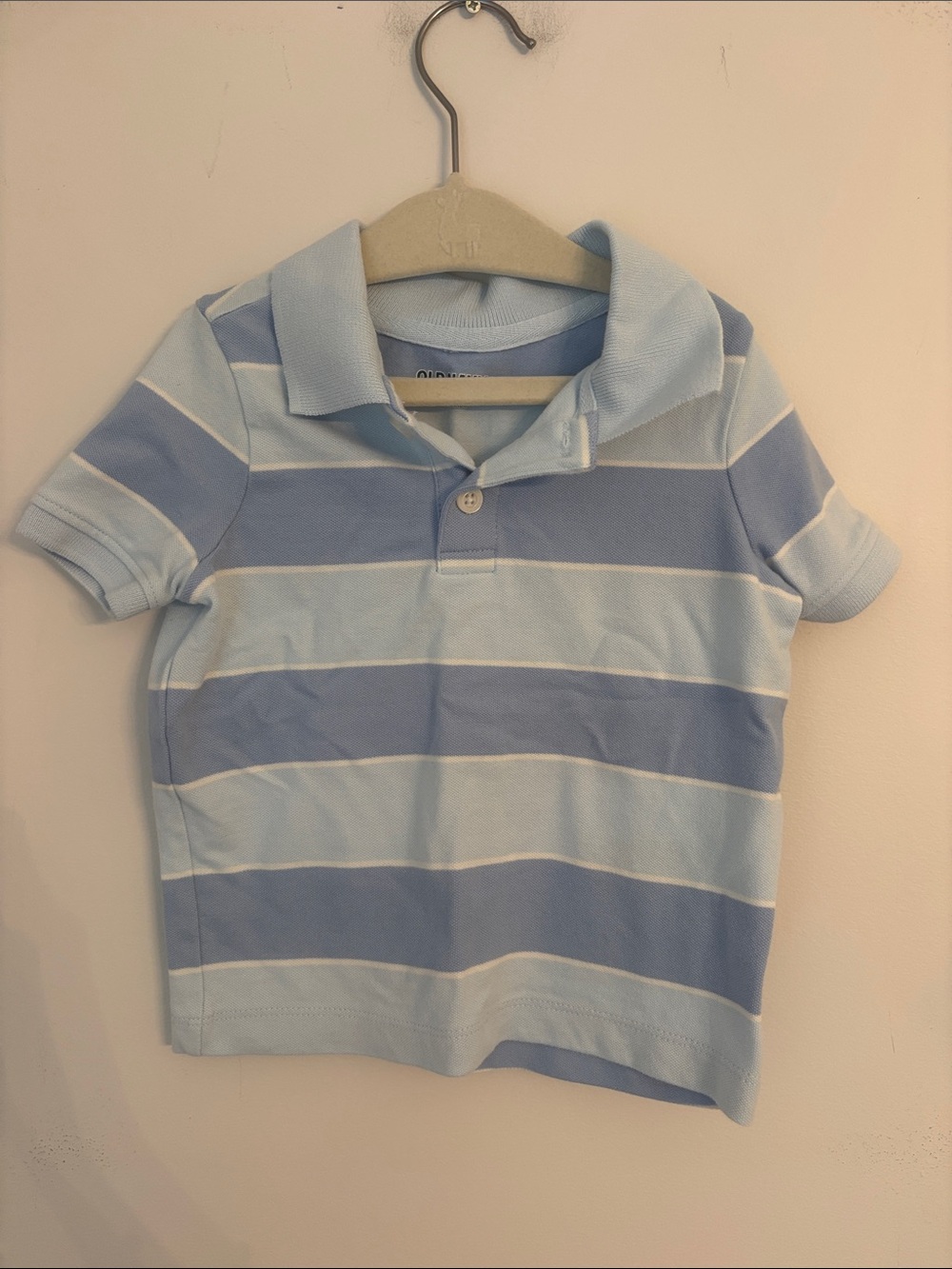 Old Navy Light Blue and White Striped Baby Polo NWOT